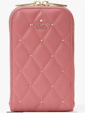 Kate Spade Quilted Pink Stud Phone Wallet